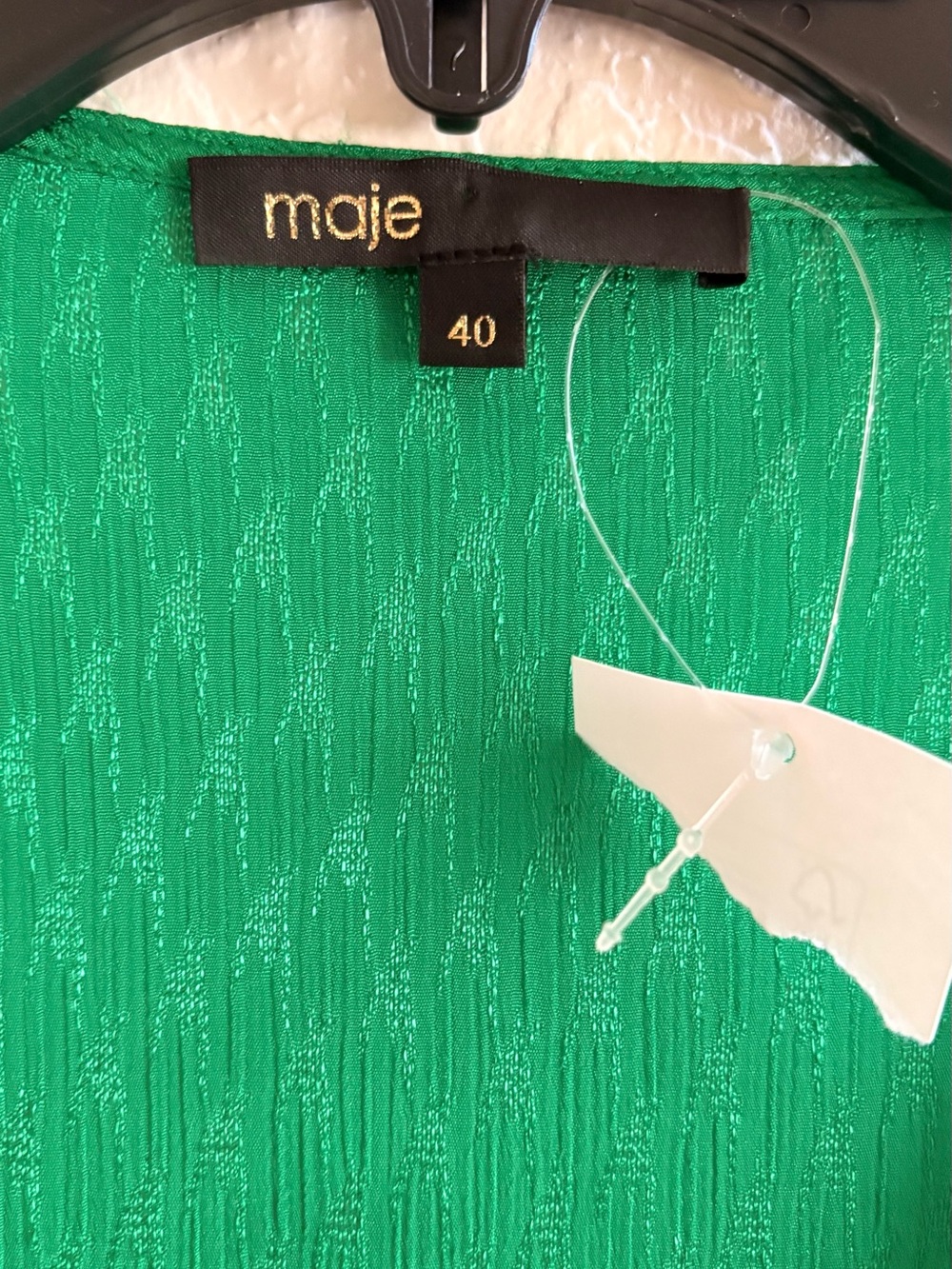 Maje Rosalieke Green V-Neck High-Low Wrap Dress - Picture 5 of 8